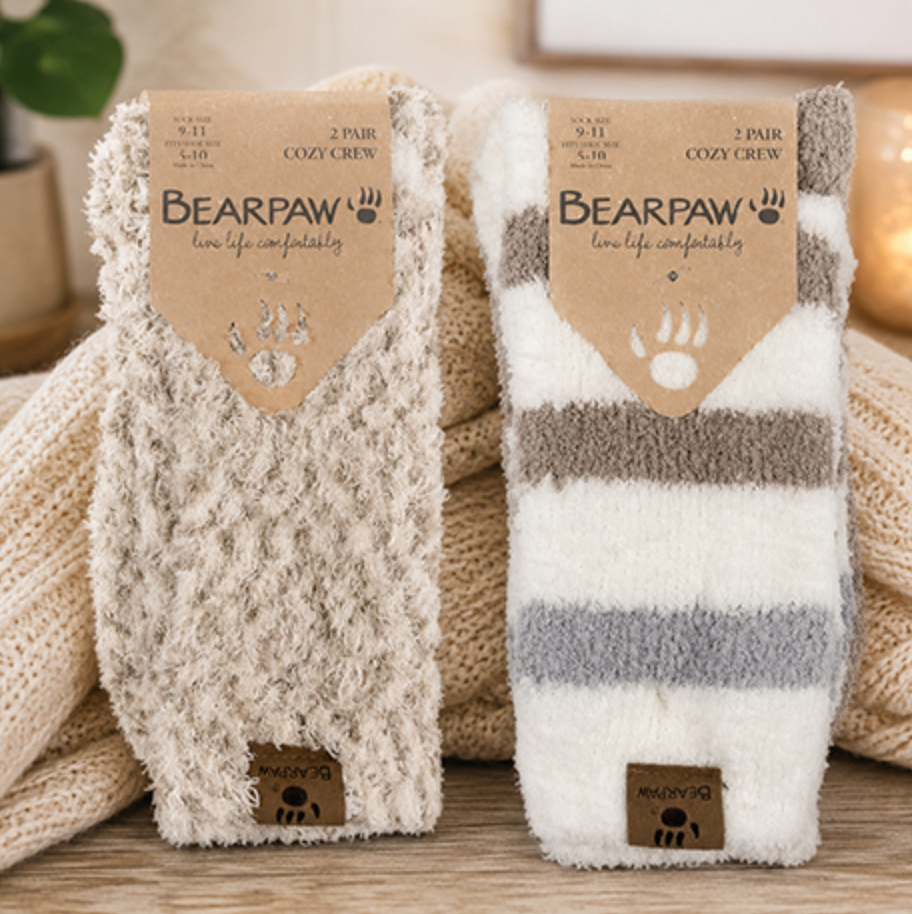 1 PAIR - BEARPAW Cozy Lounge Crew Socks
